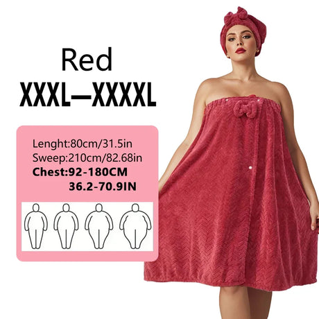 2pcs wearable Bath Towel Set, Including 1 Dry Hair Cap and 1 Bath Skirt, Soft and Absorbent, A Great Match for The Bathroom