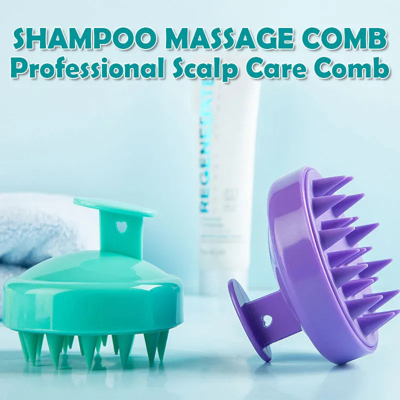 Silicone Scalp Massage Comb - Soft PE Bristles Shampoo Brush for Deep Cleansing, Home SPA & Bath Brush