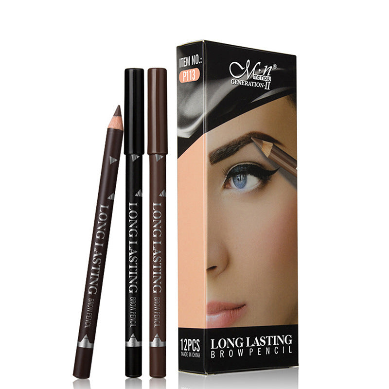 2pcs MENOW 3 Colors Long Lasting Waterproof Eyebrow Pencils Double Use Wooden Pole Eyeliner Permanent Makeup Tattoo Accessories