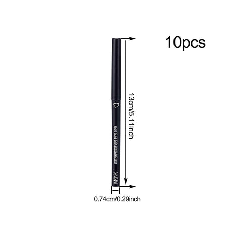 10PCS Waterproof Eyeliner Gel Pencil, Brown Eyelid Pen, Soft Easy Wearing High Pigmented Matte Finish Eyeliner Pen, Long Lasting