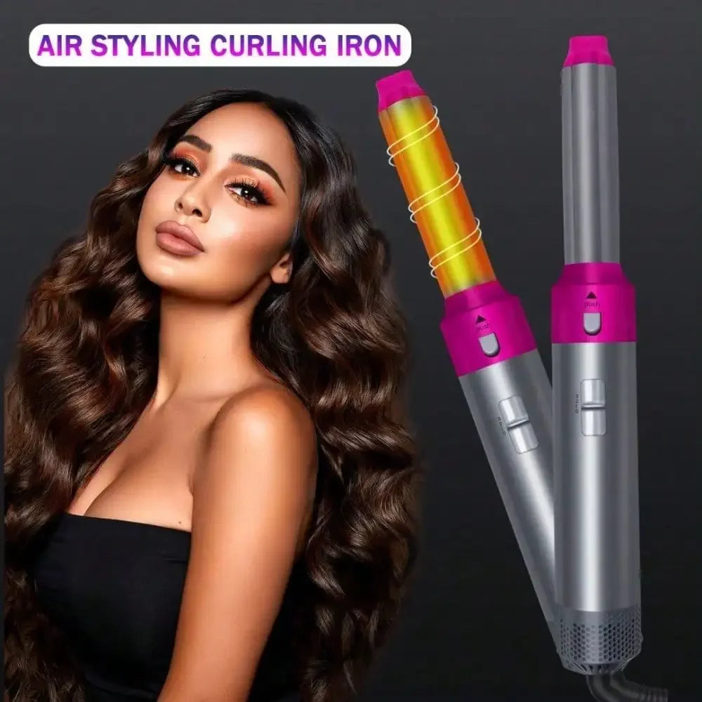 A New Generation Of Upgraded Version Of Strong Suction Five-In-One Hot Air Comb, Multi-Functional Head Changer, Hair Dryer, Straight Curling Iron, Hair Dryer