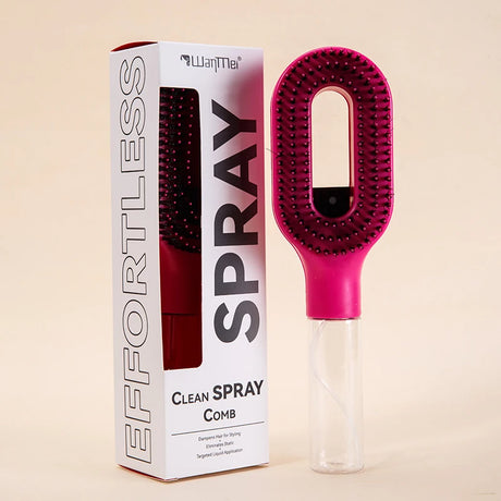 WANMEI 2-in-1 Multi-functional Spray Bottle Comb,Christmas Gift,wet Dry Scalp Massage Bristle Comb,Salon Fluffy Modeling Comb