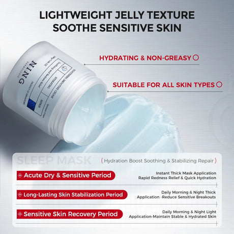After-Sun Cooling Gel Cream – Soothing Hydration Moisturizer with Probiotics + Ceramide, Oil-Balancing Care