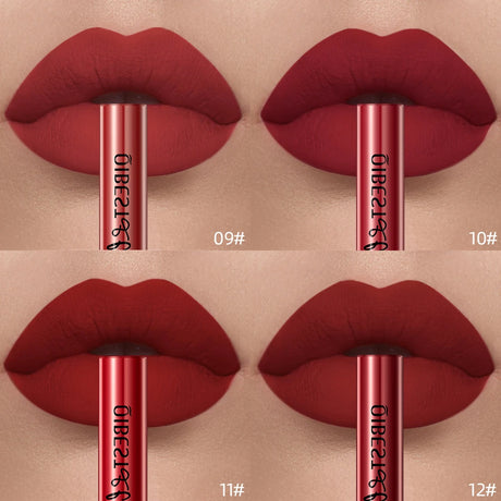 QIBEST Liquid Lipstick Waterproof Velvet Nude Matte Sexy Red Lip Gloss Long Lasting Nonstick Lip Stain Makeup 24 Colors Hots