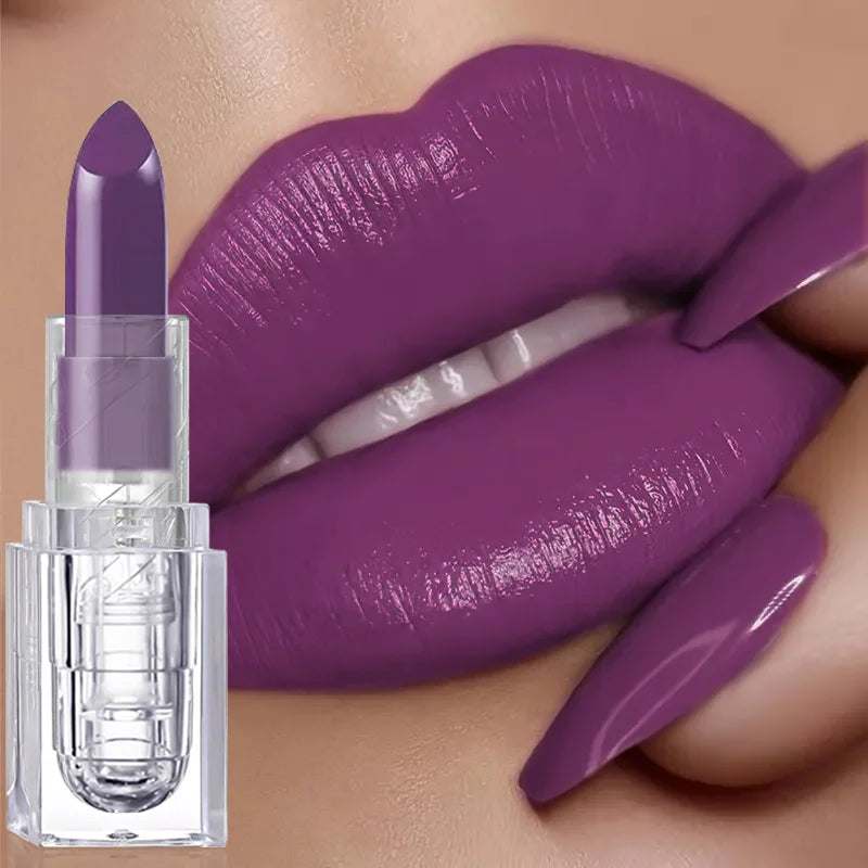 Purple Colors Velvet Matte Lip Mud Liquid Lipstick Waterproof Nude Lip Gloss Sexy Women Lip Glaze Cosmetic