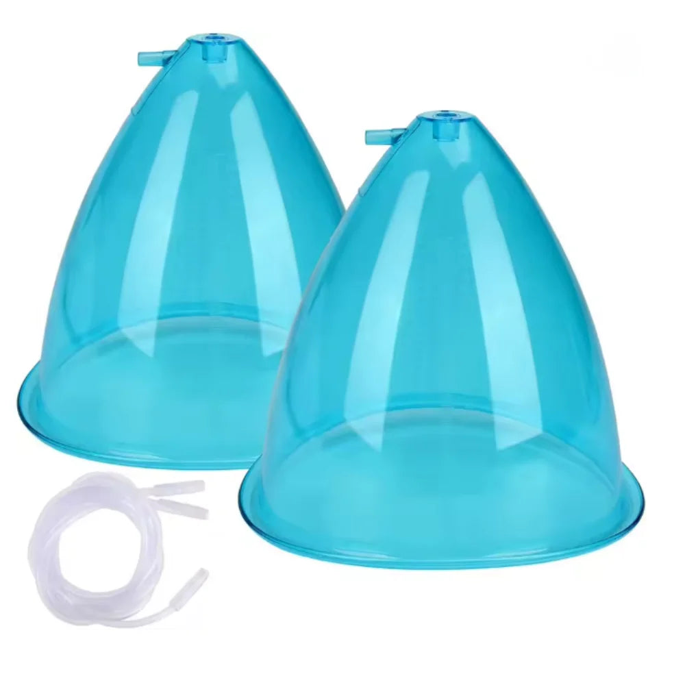 2pcs180/150ml Breast Enlargement Cupping Hip Lifting Buttock Vacuum Pump Suction Replacement Enhancer Massage Cup with Hose Set