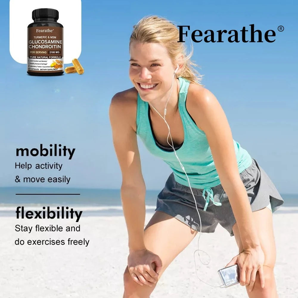 Glucosamine Chondroitin MSM – Joint Support Supplement for Women and Men with Glucosamine Sulfate for Cartilage and Flexibility