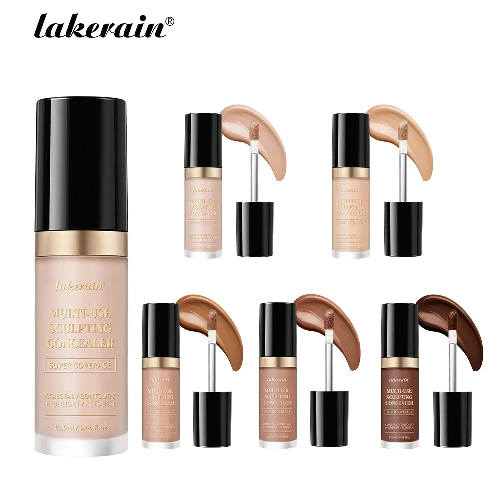 Lakerain 5-Color Waterproof Concealer Matte High Coverage Oil-Control Foundation For Acne Scars And Dark Circles Cosmetics