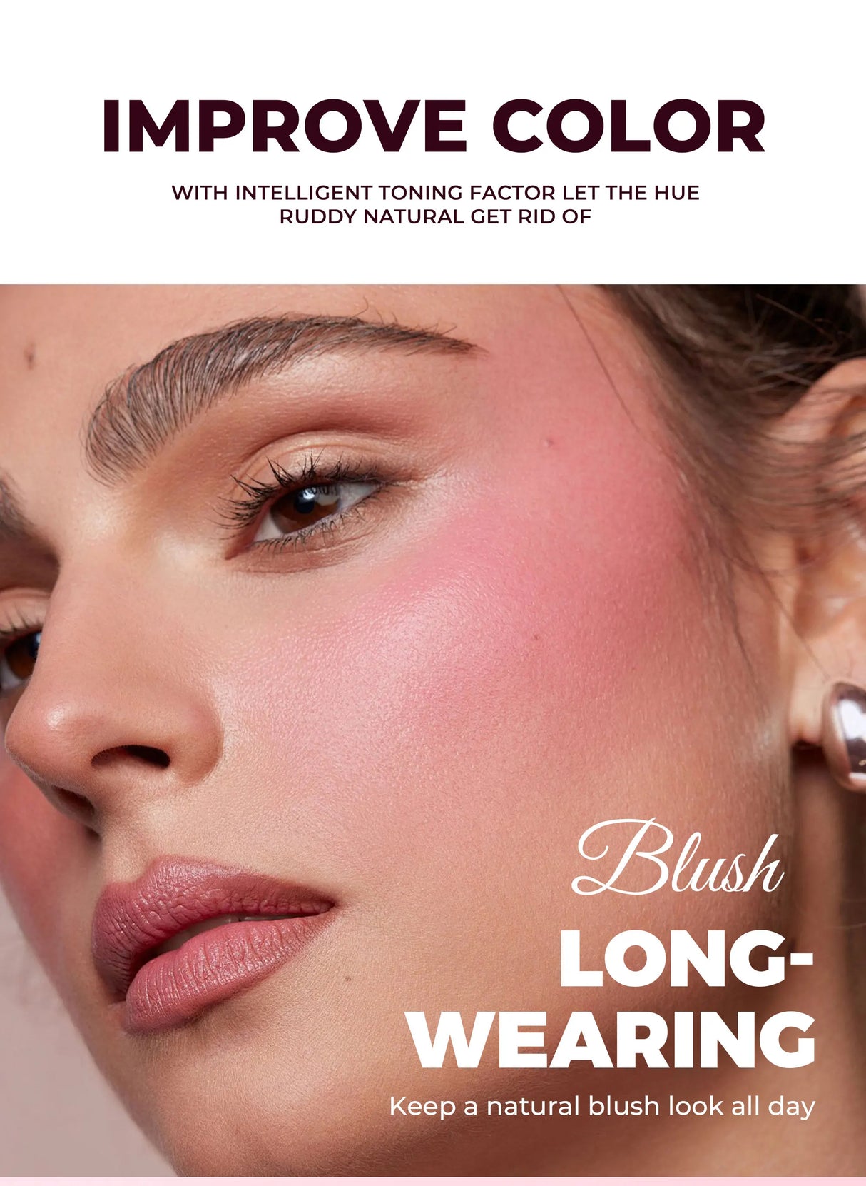 Long Wear Blush Makeup Palette Buildable Color Velvet Finish Face Powder Cheek Contouring Brightening