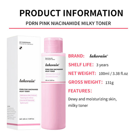PDRN Pink Niacinamide Milky Toner for Hydrating Moisturizing Soothing Ceramide Glass Glow Skin Milky Toner Korean Skincare