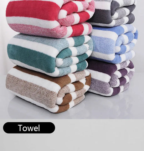 Striped Pattern Towel New Home Soft and Comfortable Bath Towels for Men and Women, Quick Drying Absorbent Towels For Bathroom