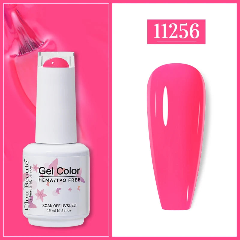 Clou Beaute Gel Nail Polish Neon Brown Royal Blue Red Green Pastal Nude Nail Art Varnishes Gel Lacquer HEMA/TPO FREE UV Gel Nail