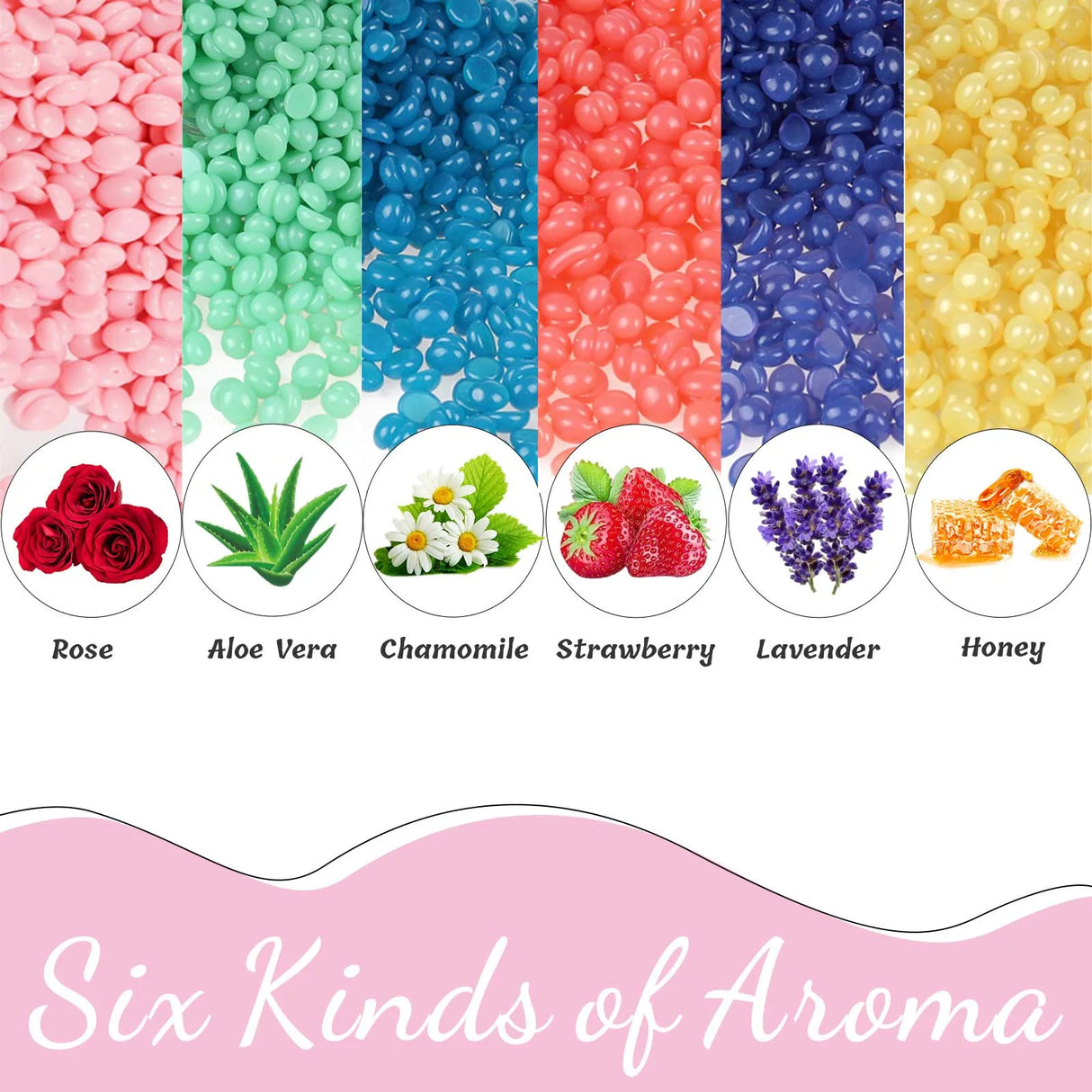 WUWUVISTA Wax Beads 200g(7.05oz) Bottle Hair Removal Hard Wax Beans Hot Waxing Beeswax for Wax Heater Painless for All Hair&Skin