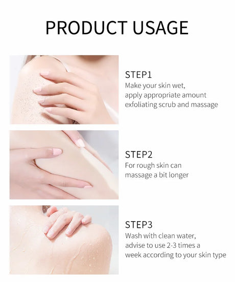 FENYI 15pcs Shea Butter Body Scrub Face Exfoliating Peach Extract Deep Cleansing Moisturizer Soft Whitening Skin Care Body Care