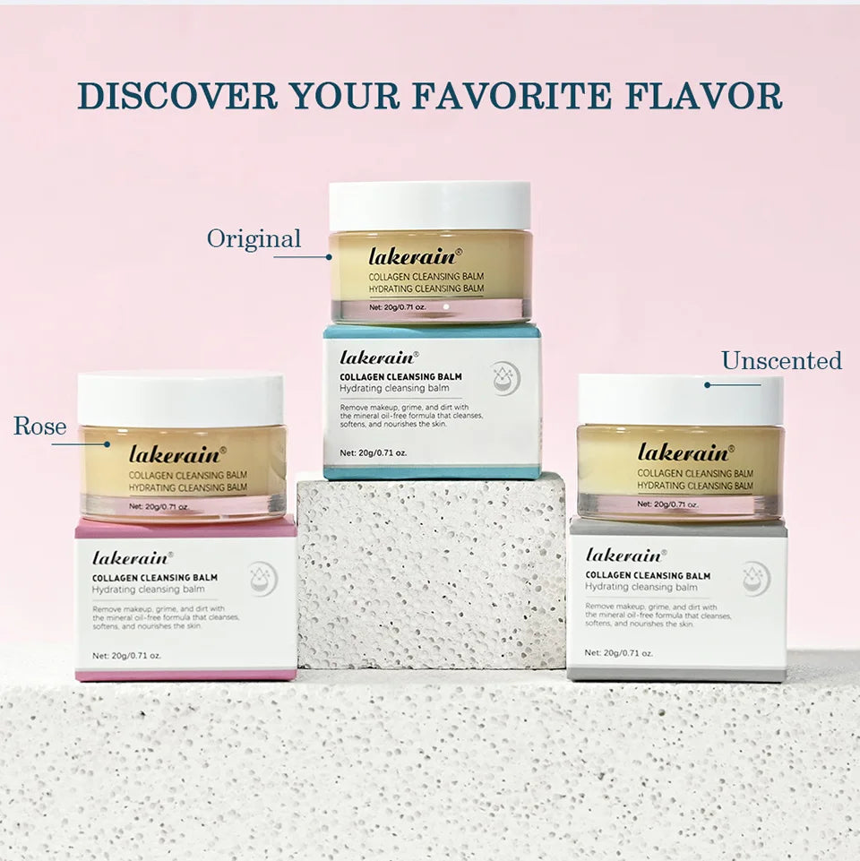 Rose Flavor Collagen Cleansing Balm Nourishing Cream Makeup Remover Mild Non-irritating Moisturizing Non-greasy Cleansing Balm
