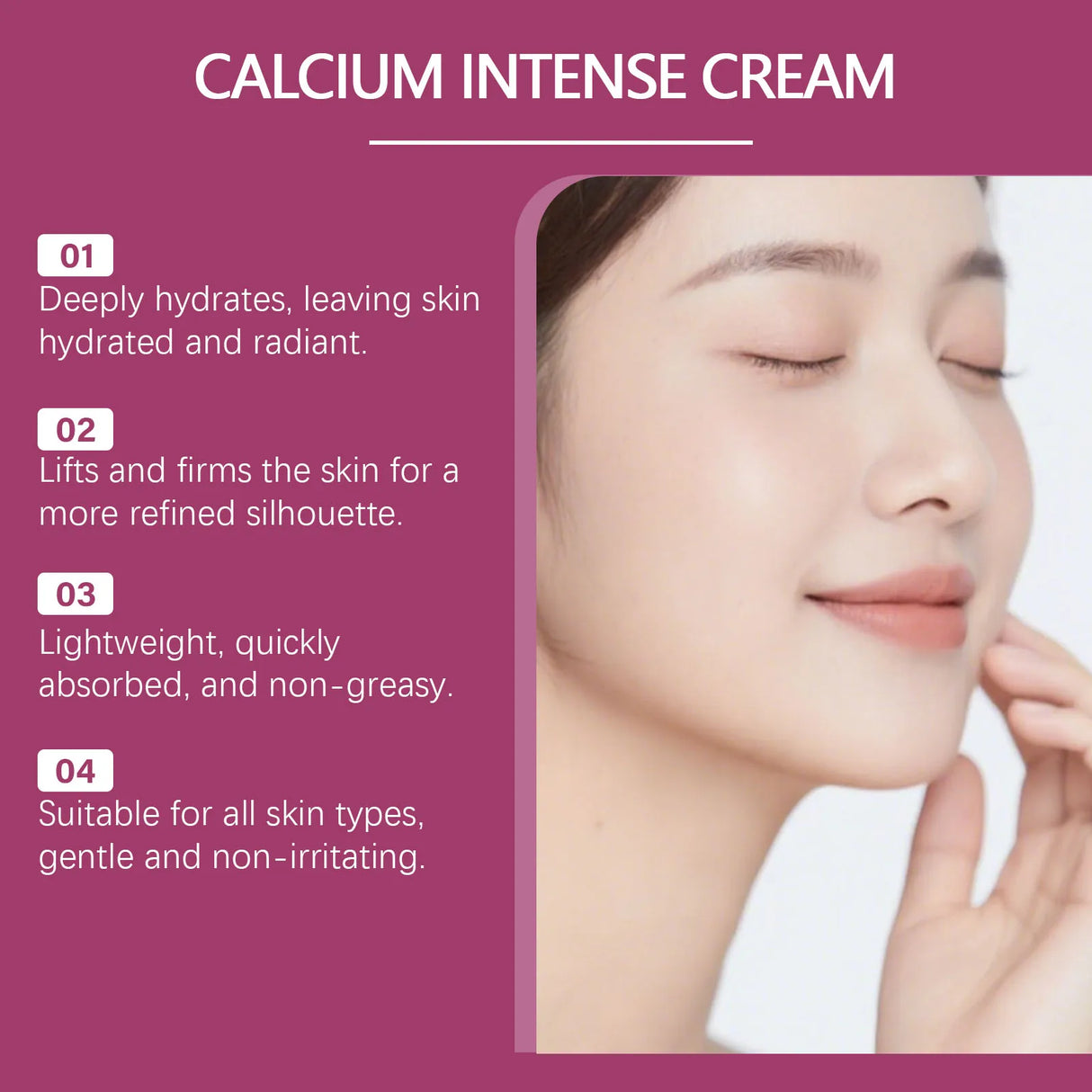 Calcium Intense Cream Tighten Skin Elasticity Enhance Moisturizing Facial Firming Improve Skin Sagging Nourishing Facial Lifting