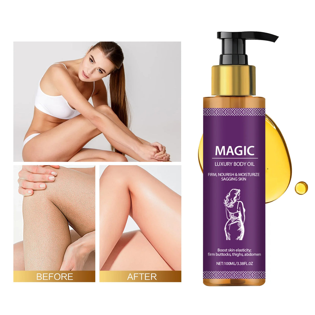 Tightening Body Oil Lightening Improve Dry Brightening Nourishing Lifting Firming Smooth Anti Cellulite Skin Care Massage Care