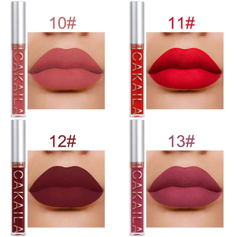 4pcs/10pcs/set Nude Lip Gloss Matte Velvet Lipstick Waterproof Long-lasting Liquid Lipstick Women Moist Lip Tint