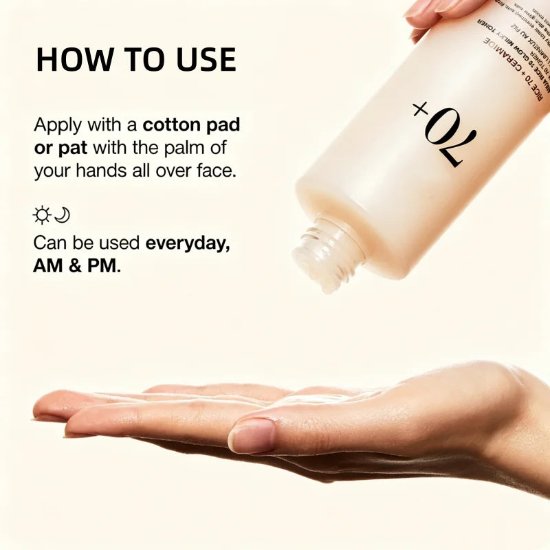 Korean Rice 70 Glow Milky Toner,Acne Moisturizing Rice Water Niacinamide Facial Essence Toner Pore Care Face Care Products 250ml
