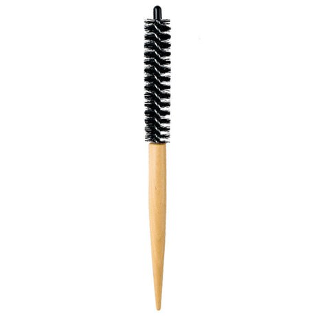 Small Round Hair Brush Wooden Handle Mini Round Hair Styling Brush for Short Hair Blow Drying
