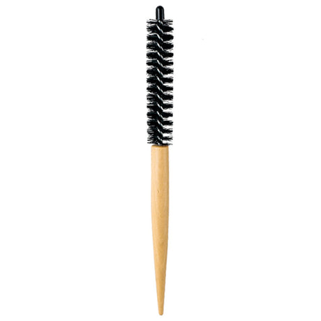 Small Round Hair Brush Wooden Handle Mini Round Hair Styling Brush for Short Hair Blow Drying