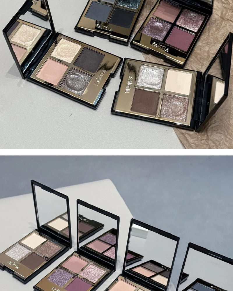 Faiccia 4-Color Mojito Eyeshadow Palette - Earth Pink Brown, Glitter Matte, Brightening, Perfect for Daily & Party Looks