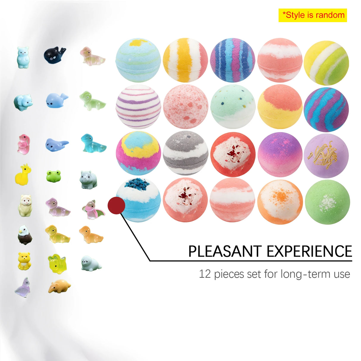 12pcs Organic Bath Bombs Set with Surprise Toys Inside Essential Oi Moisturizing Skin Care Relaxing Bathtime Gift for Boys Girls