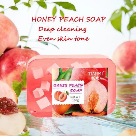 Peach Jelly Soap, 3-in-1 Cleansing and Bath Soap, Deeply Cleanses and Baths the Whole Body, Suitable for All Skin Types,