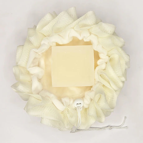 2-In-1 Bath Ball Towel Loofah With Drawstring Closure For Soap Soft Exfoliating Mesh Shower Sponge Skin Care Bathing Tool