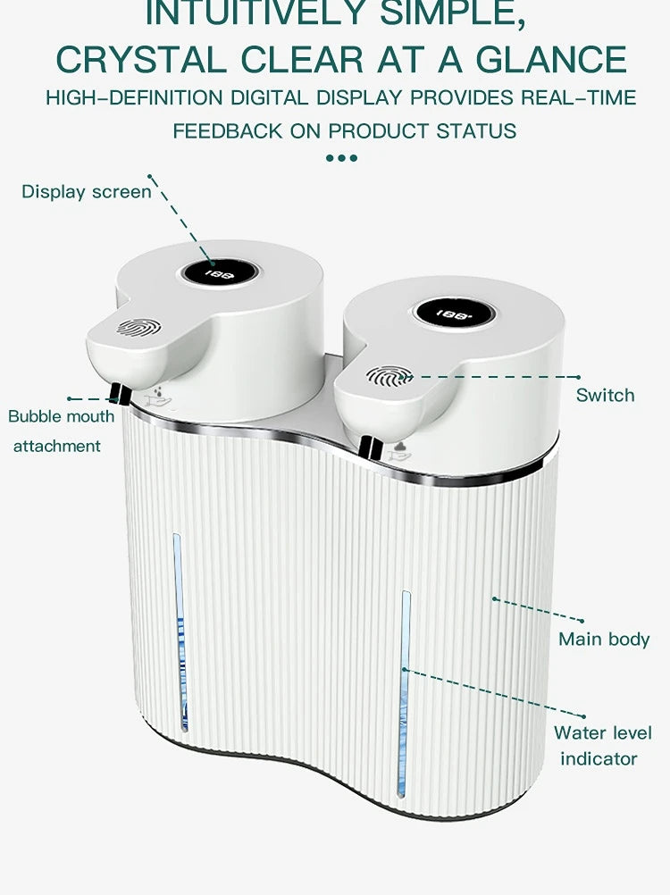 Double-Head Touchless Foam/Gel Infrared Induction Electric Automatic Senor Soap Dispenser Wall-Mounted Hand Washing Pump Machine