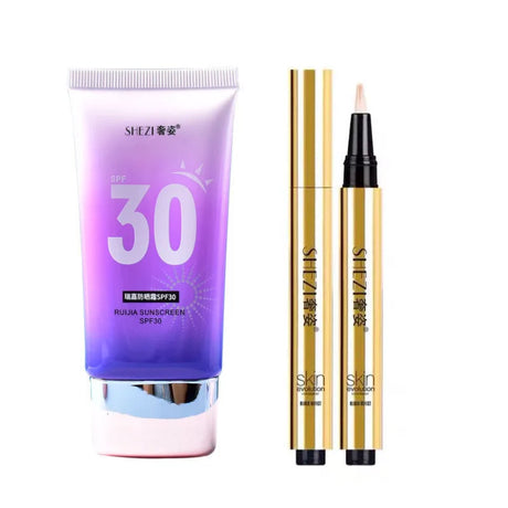 Shezi Good Price Facial Body Sunscreen Whitening SPF30 Concealer Highlight Base Makeup Set Sunscreen Kit Cosmetics