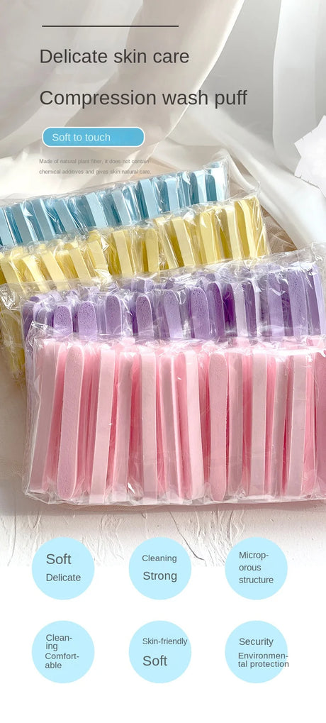 10/50pc Compressed Face Wash Wash Face Sponge Clean Face Disposable Powder Puff Face Cleansing Cotton Pad Cleansing Beauty Strip