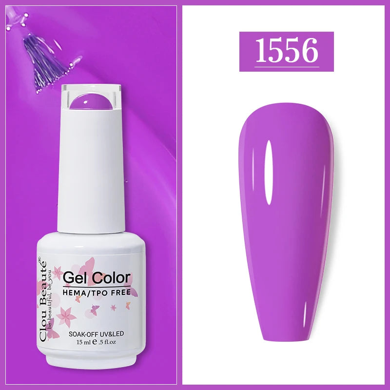 Clou Beaute Gel Nail Polish Neon Brown Royal Blue Red Green Pastal Nude Nail Art Varnishes Gel Lacquer HEMA/TPO FREE UV Gel Nail