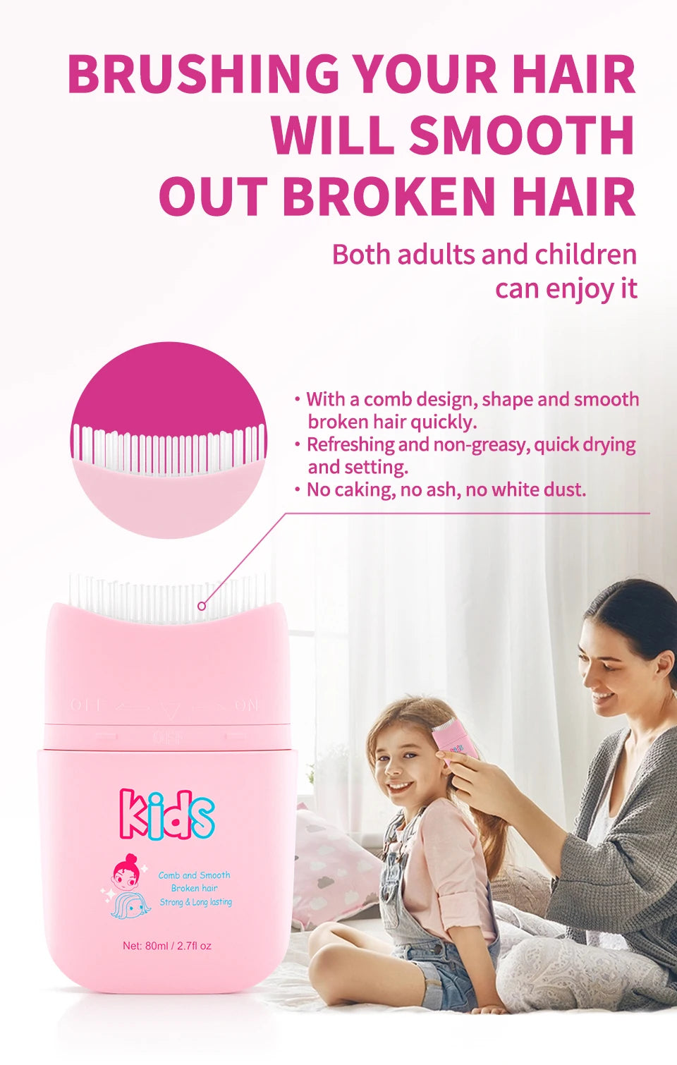 Sevich Broken Hair Finishing Cream Children Edge Control Wax Anti Frizz Hair Pomade Gel for Little Girl Non-Greasy Styling Cream