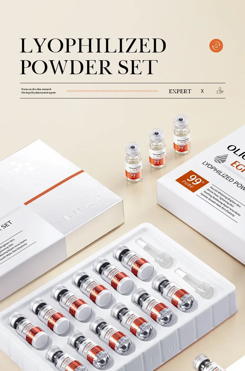 BIOAOUA Oligopeptide Face Skin Repair Freeze-dried Powder Set Sensitive Skin Moisturizing and Smoothing Hyaluronic Acid Essence