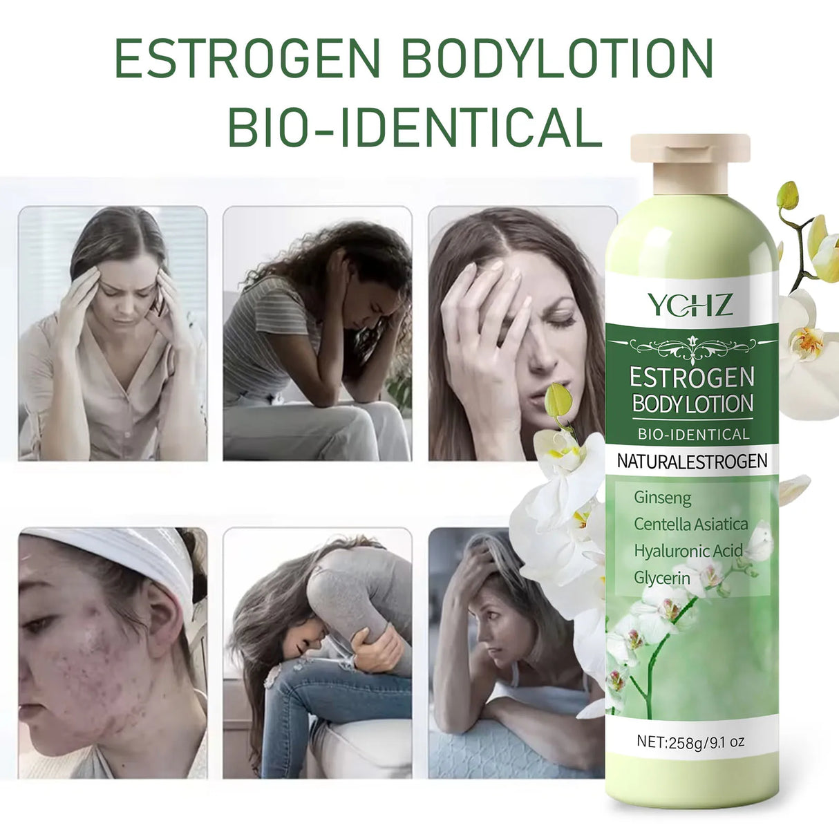 Women's Mood Care Cream, Female Estrogen Cream, Body Care Cream, Body Harmony, Alcohol-Free, Pleasant Fragrance, Suitable for All Skin Types, Made with Natural Ingredients