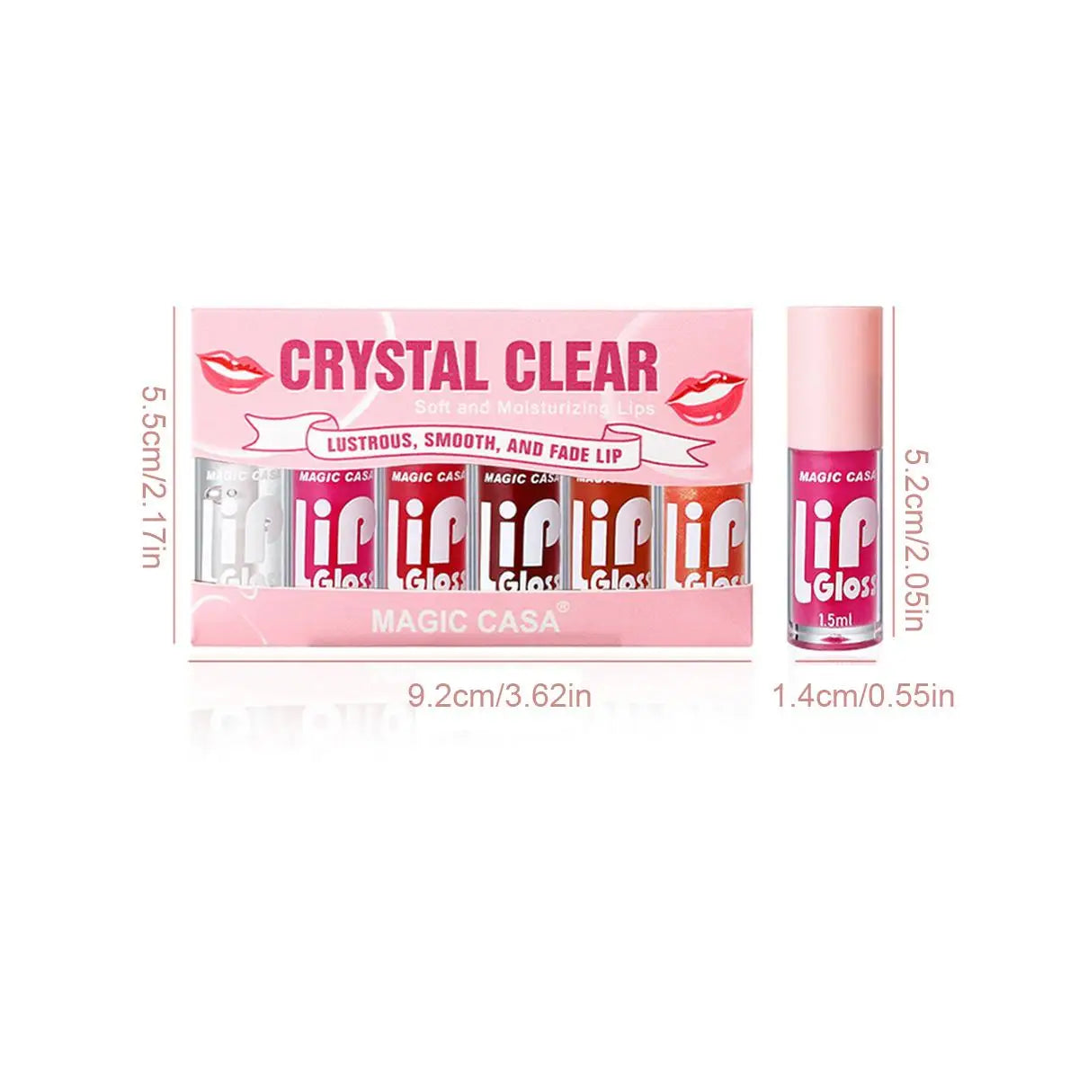 6pcs/set Small bottle Hydrating Jelly Lip Oil long-lasting Moisturizing smooth shimmering Lip Hydrating Liquid