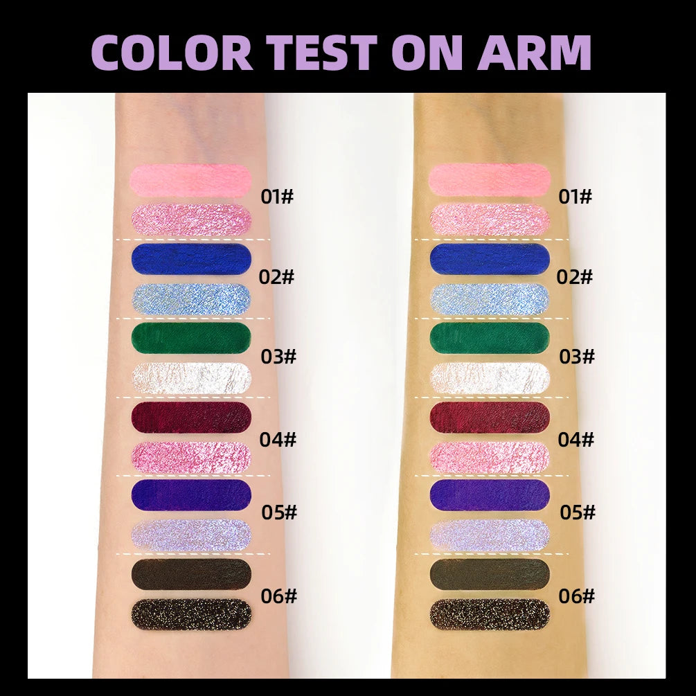 QIBEST Double Headed Diamond Glitter Mascara Long Lasting Colored Mascara Eyelashes Pink Blue Red Voluminous Waterproof Mascara
