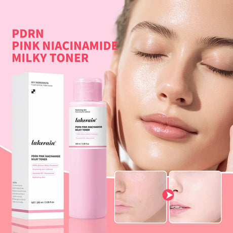 PDRN Pink Niacinamide Milky Toner for Hydrating Moisturizing Soothing Ceramide Glass Glow Skin Milky Toner Korean Skincare