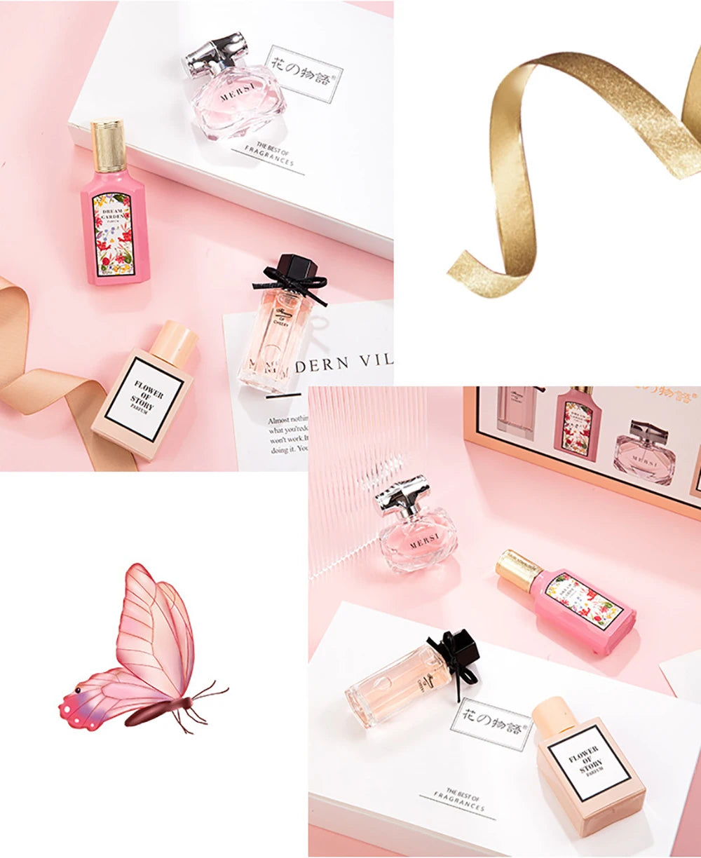 Brand Perfume Women Gift Box Four Piece Set Plant Floral Scent Pheromone Lasting Fragrance Exudes Feminine Charm духи женские