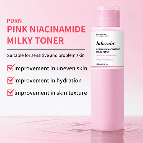PDRN Pink Niacinamide Milky Toner for Hydrating Moisturizing Soothing Ceramide Glass Glow Skin Milky Toner Korean Skincare