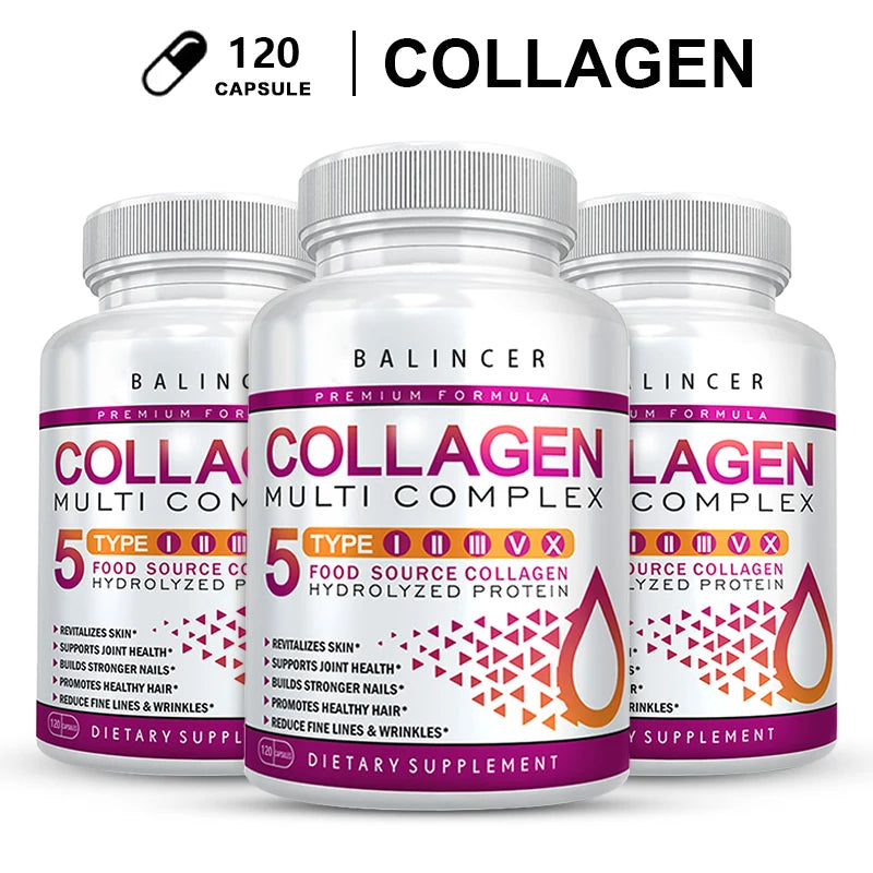 Multi Collagen Supplement - Skin Care Capsules, Firming Skin, Promoting Hair and Nail Growth, Anti-oxidant