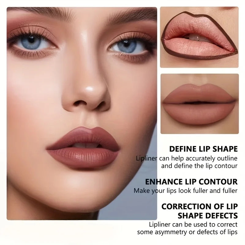 6pcs/Set Lip Liner Set & Long Lasting Matte Waterproof Lipstick Lipliner Lipstick Set Women Lips Makeup Cosmetics