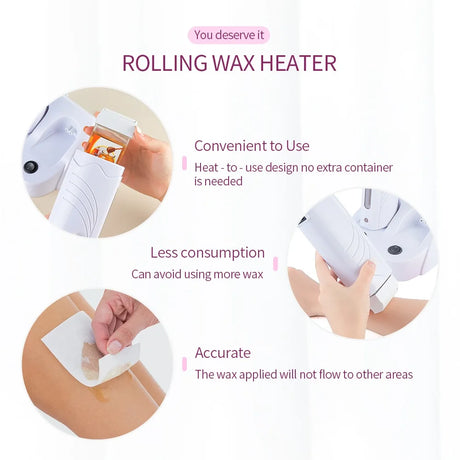 40W Dual Rolling Wax Heater Double Epilator Depilatory Waxing Machine Cartridge Roll On Wax Heater Hair Removal for Body