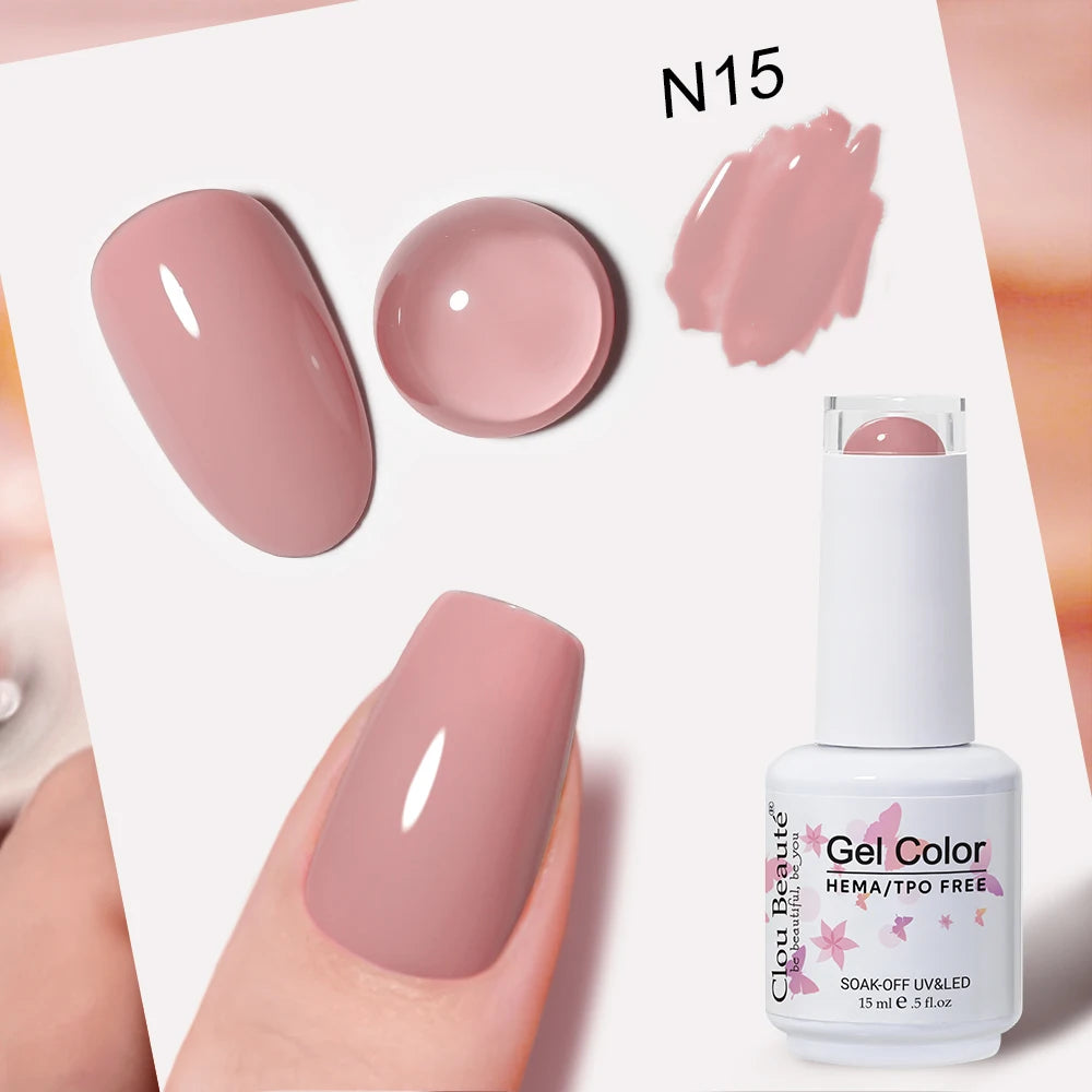 Clou Beaute Grey Color Nail Gel Polish Full Coverage Nail Polish Dark Red Gel Lacquer Varnish Vernis Semi Permanent Nail Art