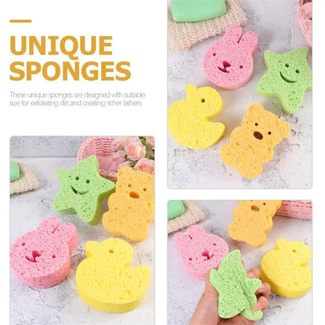 Children's Bath Sponge Sponges Body Wash Bathing Cute Frosted Wood Pulp Baby Shower Wood Pulp Cellulose Scrubber for Tools Bath