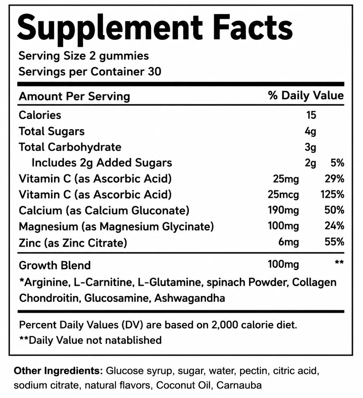Bone Health Capsules Gummies Natural Height Growth Supplement for Kids Teens and Adults To Increase Bone Strength 60 Capsules