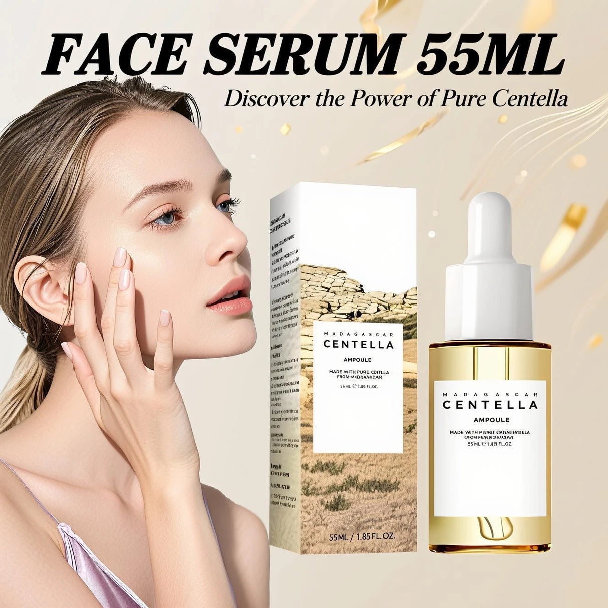 Centella Asiatica Soothing Serum 55ml - Madagascar Formula Calms Sensitive Skin, Supports Acne Care & Deeply Moisturizes.