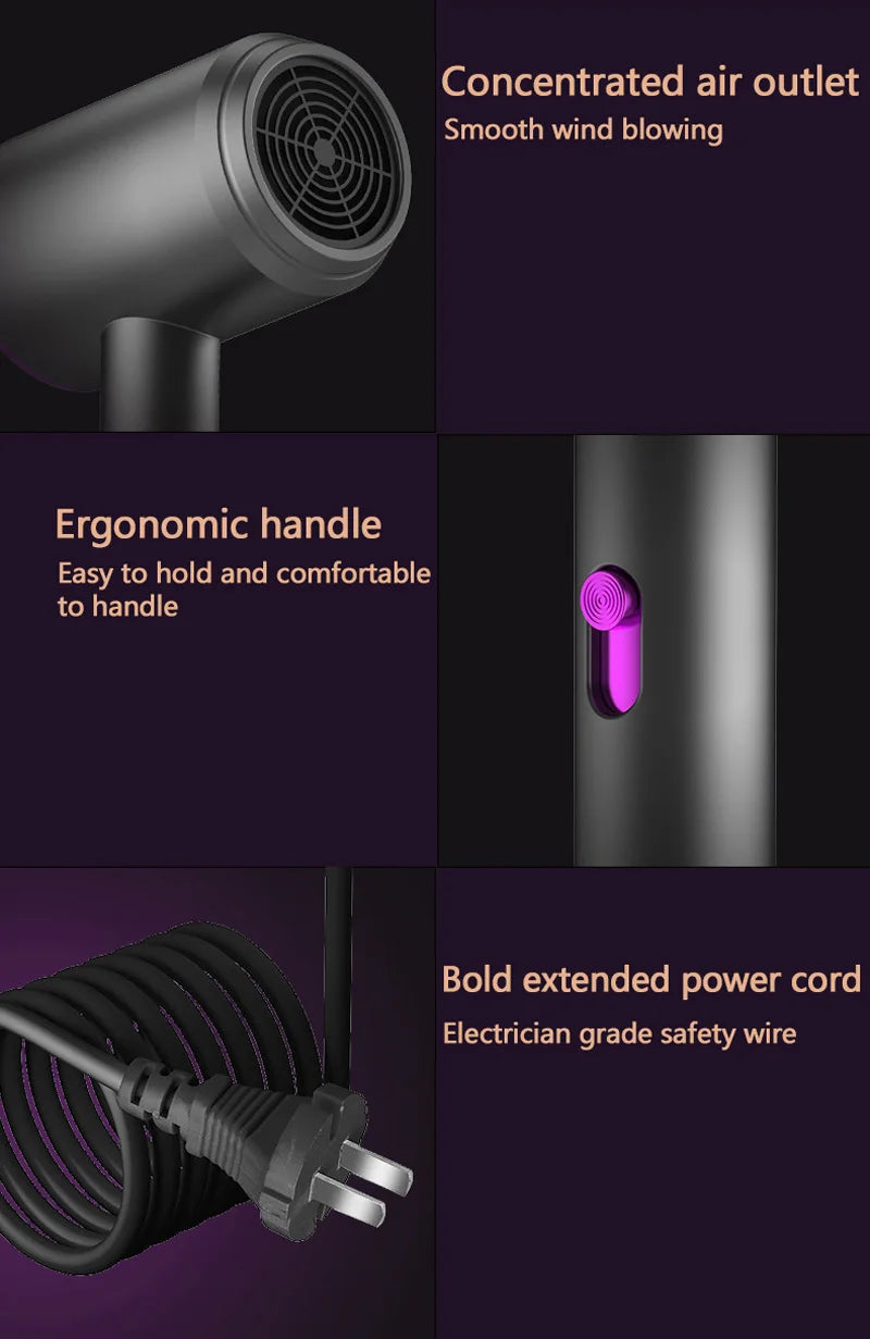 New High-Speed Hair Dryer High-Power Negative Ion Cold And Hot Ultra Silent Professional Hair Dryer For Home Hair Salons
