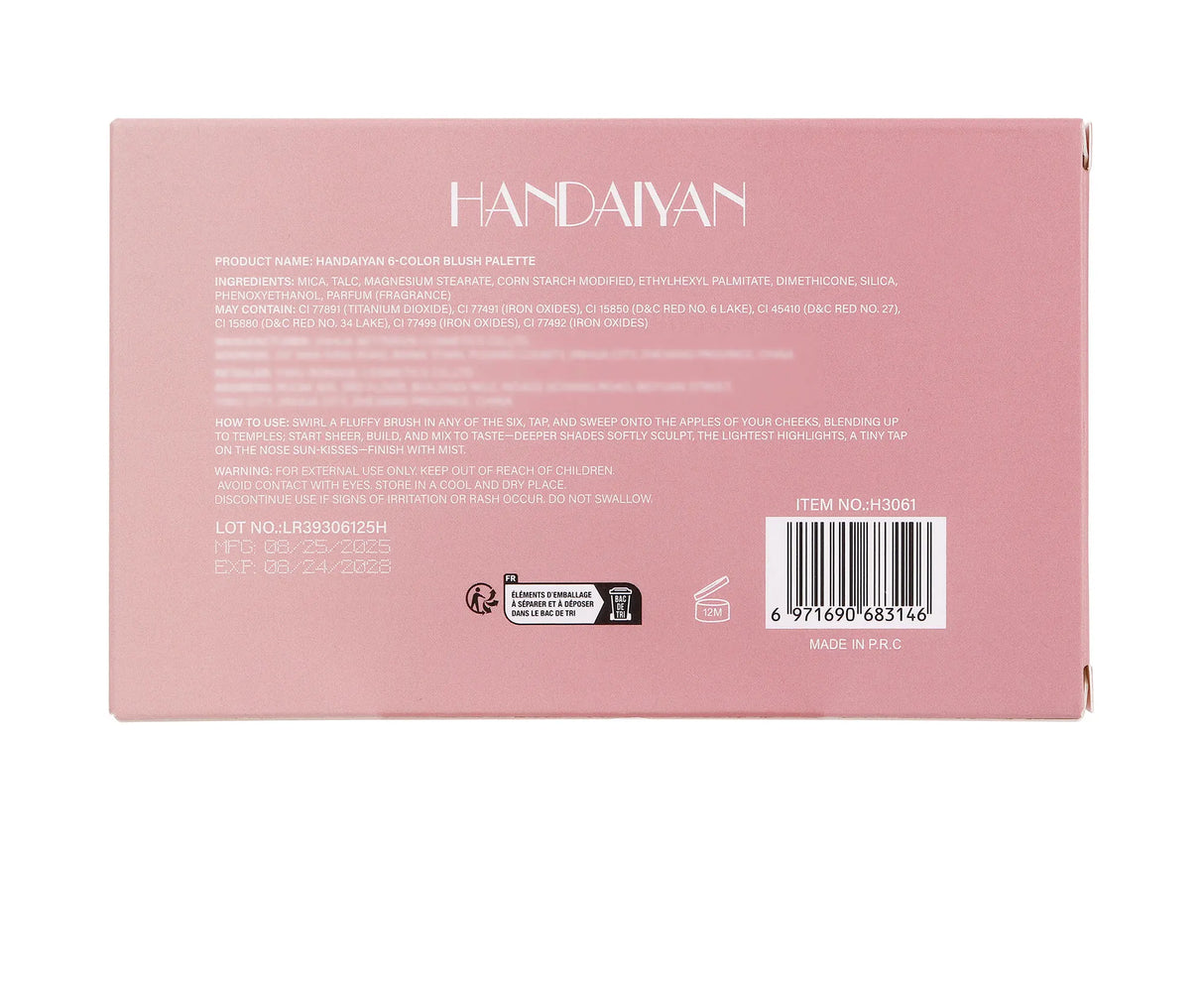 Long Wear Blush Makeup Palette Buildable Color Velvet Finish Face Powder Cheek Contouring Brightening